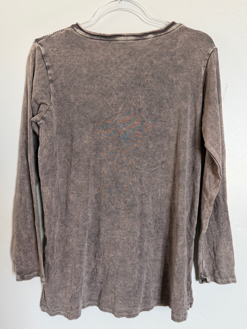 M. Rena Ribbed Long Sleeve Top - Taupe Brown - Picture 4 of 6